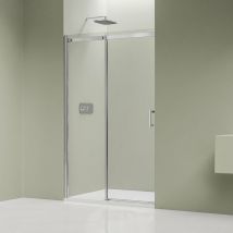 Bernstein - Paroi de douche en niche verre transparent nano 6mm, porte coulissante - Profilé alu Chrome 15mm - DX806A flex - h. 190cm -100cm