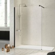 Kassandra - Paroi de douche fixe fresh avec profil noir mat 100 cm
