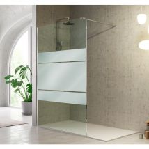 Kassandra - Paroi de douche fixe fresh verre sérigraphié 100 cm