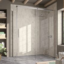Kassandra - Paroi de douche fixe + Porte coulissante luna 140 cm Paroi latérale : 66.5 - 69 cm