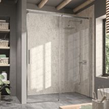 Kassandra - Paroi de douche fixe + Porte coulissante luna 135 cm Sans paroi latérale
