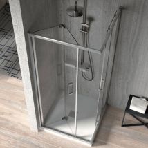 Kassandra - Paroi de douche accès en angle 1 porte pliante 65 cm + 1 porte coulissante 70 cm S300