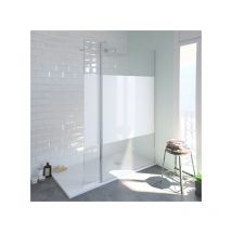 Sanycces - Paroi de douche fixe Single sérigraphié Bloc - 110 cm