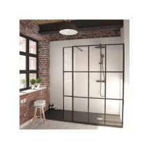 Sanycces - Paroi de douche fixe Single sérigraphié Black Orient - 80 cm