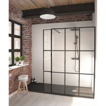 Sanycces - Paroi de douche fixe Single sérigraphié Black Orient - 70 cm