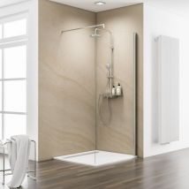 Schulte - Paroi de douche à l'italienne, verre 6 mm transparent anticalcaire, paroi fixe Walk In Free 90 x 200 cm