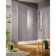 Schulte - Paroi de douche à l'italienne sur-mesure, verre 6 mm anticalcaire, paroi fixe Walk In Free 86-88 x 200 cm