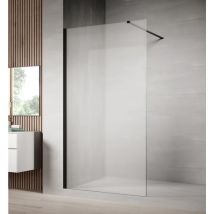 Badplaats - Paroi de Douche Florida - 90 x 200 cm Noir - Verre mat - 8 mm