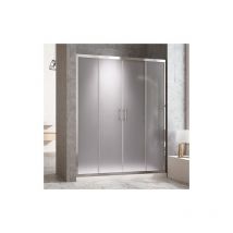 Tegler - Paroi de douche Frontale 2 panneaux fixes et 2 portes coulissantes en verre transparent 170CM