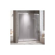 Tegler - Paroi de douche Frontale 2 panneaux fixes et 2 portes coulissantes en verre transparent 180CM
