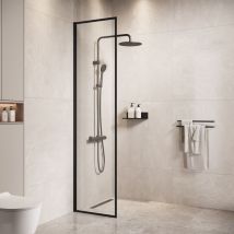 Badplaats - Paroi de Douche Georgia - 40 x 200 cm Noir - 8 mm -