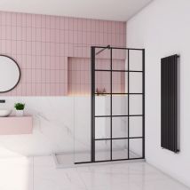 Aica Sanitaire - aica paroi de douche industrielle 90x200cm avec un retour pivotant 30cm livré avec une barre de stabilisation 90cm