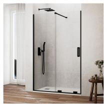 Paroi de douche KENNA BLACK fixe + coulissant Mesure: 175-180 cm