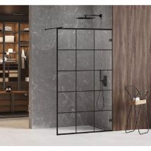 Otitec - Paroi de douche à l'italienne noire sérigraphiée 80 cm bora bora black