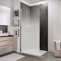 Schulte - Paroi de douche à l'italienne, profilé aspect chromé, paroi fixe Walk In, NewStyle verre brume, 120 x 200 cm anticalcaire