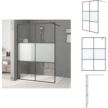 Paroi de douche Noir 140x195 cm Verre esg demi-dépoli - Pare-douche - Mur De Douche - Cabine De Douche - Douche Noire - Pare-brise De Douche