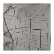Aurys - Paroi de douche ouverte Baleares Reflecto Black - 1980x1000mm - verre Timeless 8mm - Saint-Gobain Verrerie