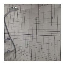 Aurys - Paroi de douche ouverte Baleares Reflecto Black - 1980x900mm - verre Timeless 8mm - Saint-Gobain Verrerie