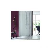 Basic Segment - Porte de douche pivotante Hauteur 1950mm L815mm épuré verre sérigraphié profil titane nabis B5042ETT56