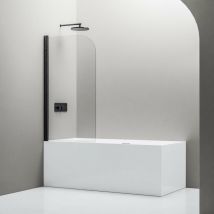 BERNSTEIN - Paroi de douche Noire mat verre 6mm Cabine de douche intégrale Parre douche angle portes pliantes sur panneau - NT201 -Noir mat, 80x140cm