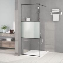 Bonnevie - Paroi de douche Paroi de baignoire - Noir 80x195 cm Verre esg demi-dépoli BV955828