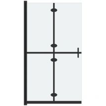 Helloshop26 - Paroi de douche pliable cloison de baignoire accessoire de salle de bain cloison de douche maison intérieur verre esg 90x190 cm dépoli