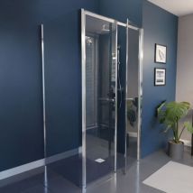 Cuisibane - Paroi de douche pmr en angle ouverture pivotante pacific 120 x 90 cm