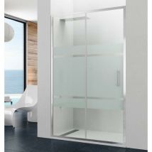 GME - Paroi de douche prestige fixe + coulissant Mesure: 97-103, , Décoré: Frost
