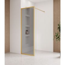 Badplaats - Paroi de douche Salle de bain Georgia 70 x 200 cm - Or - Douche à l'italienne Verre Sécurité Teinté 8 mm