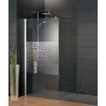 Schulte - Paroi de douche à l'italienne, anticalcaire, paroi de douche Walk In, décor galets chromés, Style 2.0 120 x 190 cm, verre 6 mm