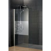 Schulte - Paroi de douche à l'italienne, anticalcaire, paroi de douche Walk In, décor Softcube, Style 2.0 100 x 190 cm, verre 5 mm