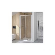 Kinedo - Porte de douche Supra 2P 80 cm Profilé blanc porte battante transparente