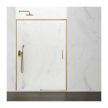 Paroi de douche twenty gold fixe + coulissant avec fermeture amortie 'soft-close' Mesure: 115-120 cm
