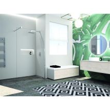 Paroi Fixe Pour Douche À L'Italienne - Dimensions: 80cm - Réglable De 77 À 78,5 Cm - Profil Argent
