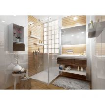 Anconetti - Parois fixe Ancocombi H200 x L80cm, verre transparent 6mm avec stabilisateur inclus