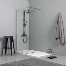 Kiamami Valentina - Paroi Fixe De Douche Walk-In à L'italienne 100 Cm En Verre