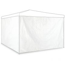Paroi latérale tonnelle, lot de 2, panneau pour pavillon 3x2 m, imperméable, sans fenêtres, plastique, blanc - Relaxdays