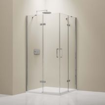 Paroi porte de douche pivotante en angle EX809 - verre de sécurité nano - 80 x 80 x 195 cm - Bernstein