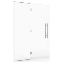 Desineo - Paroi vitrée avec porte pour hammam et salle de bain 120 x 190 verre securit 8mm transparent