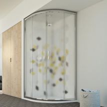 Idralite - Parois cabine de douche demi-circulaire coulissante verre opaque h 198 mod. Evolution 80X80 cm
