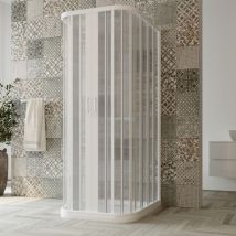 Idralite - Cabine parois de douche pliante 3 côtés en pvc réductible h 185 mod. Narciso avec ouverture Centrale 70x80x70 cm