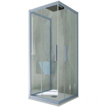 Parois douche 3 côtés 75x100 coulisse Bleu Vintage Kolors Trio