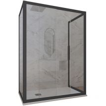 Parois douche 3 côtés 75x110 coulisse Anthracite Deco Trio