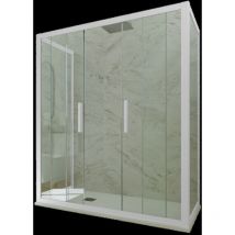 Parois douche 3 côtés 75x140 coulisse Blanc Star Trio