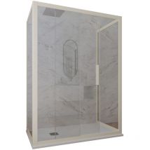 Forte - Parois douche 3 côtés 90x150 coulisse Champagne Deco Trio