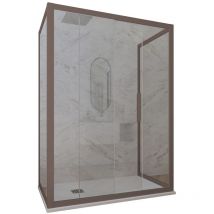 Forte - Parois douche 3 côtés 90x170 coulisse Chocolat Deco Trio