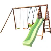 Soulet - Parque Infantil de Madera Narcisse con Tobogán, 2 Columpios y Góndola - 3,90 m x 3,50 m x 2,35 m​