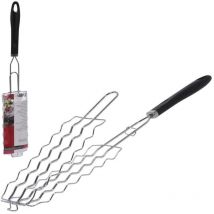 Bbq parrilla 6 salchichas mango negro 9x21x53 cm , Parrilla 6 salchichas mango negro 9 x 21 x 53 cmIdeal para asar hasta 6 salchichasApto también
