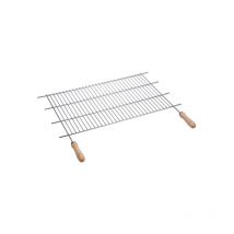 Parrilla barbacoa de zinc. 80x40cm asas de madera Sauvic