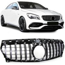 Rejilla de automóvil - Mercedes CLA C117 W117 16-19 - Parrilla deportiva - NEGRO BRILLANTE / CROMO